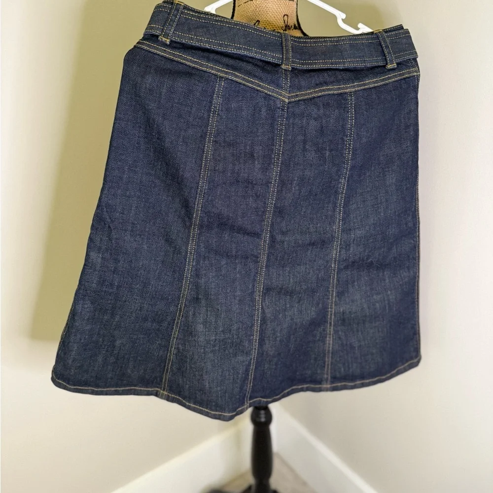 Ann Taylor Dark Blue Denim A-Line Skirt